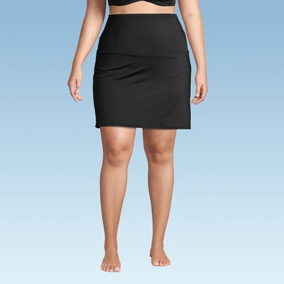 Lands' End Women's Tummy Control Ultra High Waisted Modest Swim Skirt Swim Bottoms