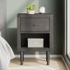 Gulches Mid-Century Gray Nightstand - Splayed Leg Design with Drawer & Shelf - 2 of 4