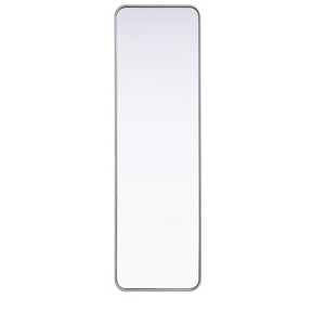 Elegant Lighting Contour Metal Rectangle Mirror 18x60 in Silver - 1 of 4