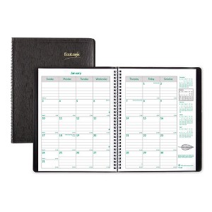 EcoLogix Recycled Monthly Planner, EcoLogix Artwork, 11 x 8.5, Black Cover, 14-Month: Dec 2024 to Jan 2026 - 1 of 4