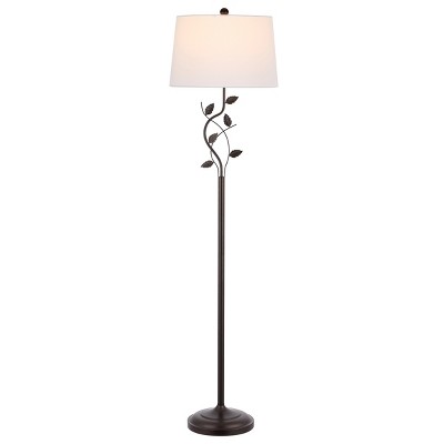 Rudy 61.5'' Organic Motion Black Iron Floor Lamp with White Shade