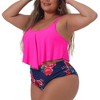 Agnes Orinda Women's Plus Size Adjustable Straps Floral Print 2 Pieces Bikini Sets - image 2 of 4