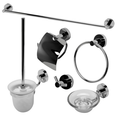 ALFI AB9513-PC Polished Chrome 6 Piece Matching Bathroom Accessory Set