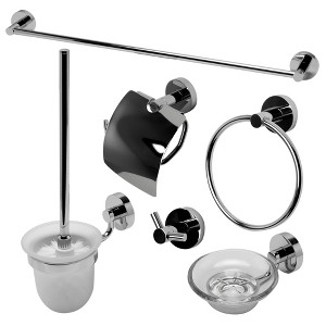 ALFI AB9513-PC Polished Chrome 6 Piece Matching Bathroom Accessory Set - 1 of 4
