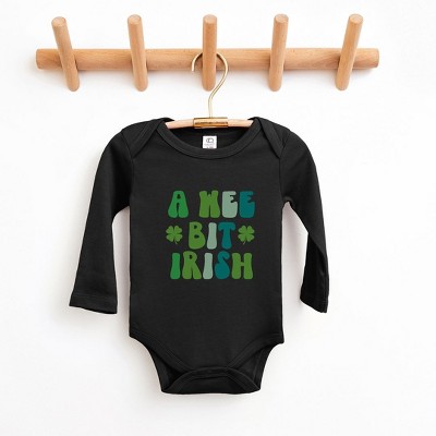 The Juniper Shop A Wee Bit Irish Baby Long Sleeve Bodysuit - Newborn - Black