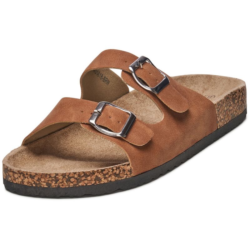 Alpine Swiss Mens Double Strap Casual Slides Flat Sandals, 1 of 6