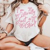 I'm Literally Just a Girl T-Shirt, Trendy White and Black Coquette Bow Tee for Girly Aesthetics| OrnamentallyYou - 3 of 4