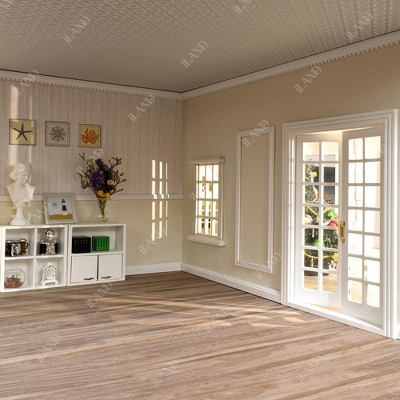 Etokfoks 1:12 Scale Dollhouse Trim Set 18pcs Includes 6 Skirting Boards 6 Molding Panels 6 Cornices Wooden White 17 Inch — фото 2