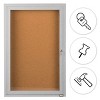 Aarco Products 36"x24" 1-Door Indoor Shatter Resistant Enclosed Bulletin Board with Natural Cork, Aluminum Frame with Lock - 2 of 4