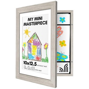 Americanflat 10x12.5 Kids Artwork Picture Frame in Driftwood - Displays 8.5x11 With Mat and 10x12.5 Without Mat - 1 of 4