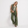 Lands' End Women's Linen High Rise Elastic Back Wide Leg Cargo Pants - 4 of 4