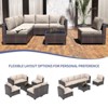 7 Piece Patio Furniture Set - PE Rattan Wicker Sectional Sofa with Cushions & Glass Coffee Table for Garden, Balcony, Porch, Backyard - 4 of 4