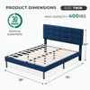 HYLEORY King Bed Frame, Upholstered Platform Bed Frame with Headboard for Kids Teens Adults, No Box Spring Needed - 4 of 4
