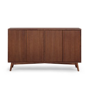 Tremolo  Modern Boho 4-Door Sideboard with Solid Wood & Contemporary Fluted Fronts - Teamson Home - 1 of 4