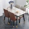 5-Piece Dining Set with Spacious Table and 4 PU Armless Chairs - 2 of 4
