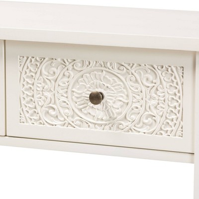 Lambert Wood 2 Drawer Console Table White - Baxton Studio