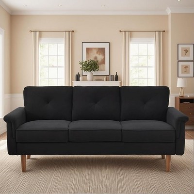 XIZZI 3 Seater Sofa Couch with Deep Seats, Modern Upholstered Sofa with Armrests, Comfy Couches for Living Room, Bedroom and Office