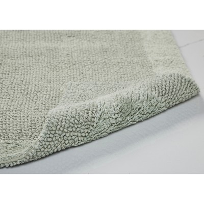 Sage Green Cotton Reversible 2-Piece Bath Rug Set