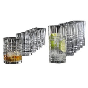 Nachtmann Highland Square 12-Piece Drinkware Set, Highball & Lowball Glasses, Dishwasher Safe Crystal Glass, Ideal for Cocktails & Whiskies - 1 of 4