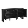 Gulches 60" Mid Century Modern Sideboard Buffet - Black Storage Cabinet with Geometric Pattern, Adjustable Shelves Holes, Console for Living Room - 2 of 4