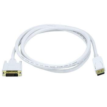 Monoprice Video Cable - 6 Feet - White | 28AWG DisplayPort to DVI Cable