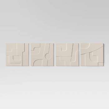 (Set of 4) 12" x 12" 3D Decorative Graphic Tiles - Threshold™