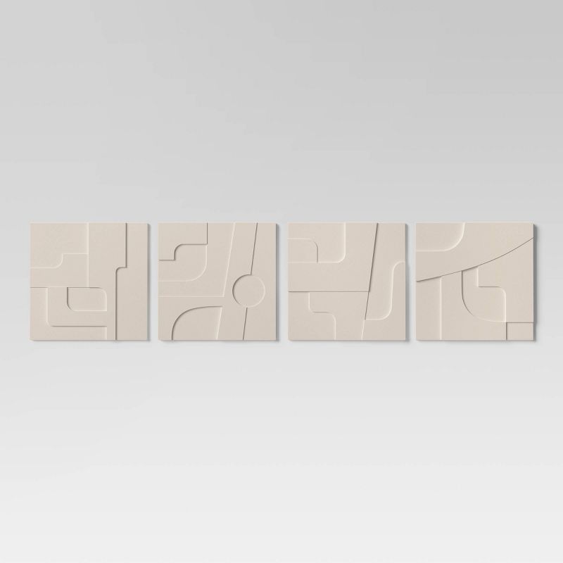 (Set of 4) 12&#34; x 12&#34; 3D Decorative Graphic Tiles - Threshold&#8482;, 1 of 10