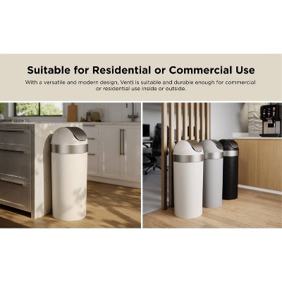 Pewter 16-Gallon Swing Top Kitchen Trash Can