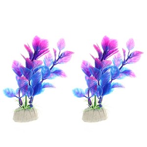 Unique Bargains Aquarium Plastic Plants for Fish Tank Landscape Decoration 3.94" 2 Pcs - 1 of 4