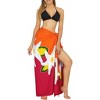 LA LEELA Women's Summer Beach Wrap Bikini Wraps Sarong Swimwear Cover up Skirt Bathing suit Swimsuit Pareo for Women One Size Red, Floral - 2 of 4