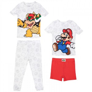 Kids Super Mario Bros. Mario and Bowser 4-Piece  Pajama Set - Toddler 2T - 1 of 1