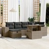 vidaXL 7 Piece Patio Sofa Set with Cushions Gray Poly Rattan - without storage - 2 of 4
