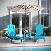Emma and Oliver 3-Piece Indoor/Outdoor Set with 2 Adjustable Adirondack Lounge Chairs with Cup Holders and 2-Tier Side Table - 2 of 4