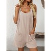Women's Summer Casual Sleeveless Rompers Scoop Neck Striped Bib Shorts Jumpsuit Beach Overalls Vacation Outfit Clothes - 2 of 4