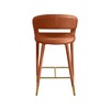 Meridian Furniture,Destiny Cognac Velvet Stool - 2 of 4