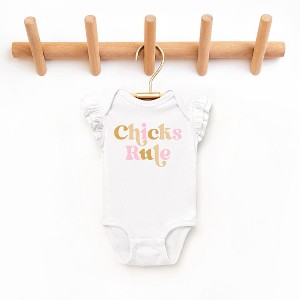 The Juniper Shop Chicks Rule Colorful Baby Flutter Sleeve Bodysuit - 1 of 2
