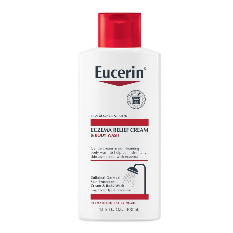 Eucerin Eczema Relief Cream &#38; Body Wash Gentle Cleanser - Unscented - 13.5 fl oz, 1 of 21