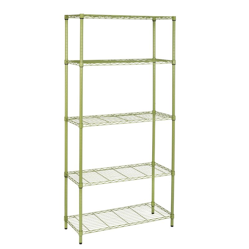 Honey-Can-Do 5 Tier Shelving Unit Olive, 2 of 5