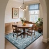Modern Farmhouse Floral Washable Area Rug for Living Room Machine Washable Non Slip Ultra Thin Low Pile Floor Cover for Bedroom Kitchen Kid's Room - 2 of 4