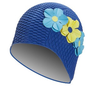 Sporti Floral Bubble Swim Cap - 1 of 4