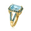 Ross-Simons 5.25 Carat Sky Blue Topaz and 1.20 ct. t.w. London Blue Topaz Ring in 18kt Gold Over Sterling - 3 of 4