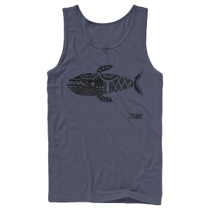 Men's Nintendo Legend of Zelda Link's Awakening Whale Hieroglyphic Tank Top - 1 of 3