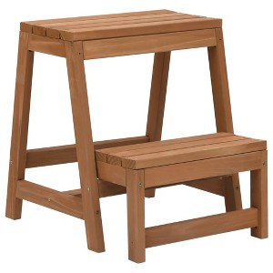 vidaXL Foldable Step Stool Solid Firwood - 1 of 2