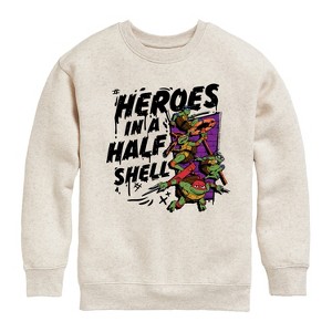 Boys' - Teenage Mutant Ninja Turtles Mutant Mayhem - Heroes In A Half Shell Graphic Long Sleeve Fleece Sweatshirt - 1 of 4