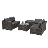 Isabel 4-Piece PE Wicker Patio Conversation Set with Tempered Glass Coffee Table, Patio Furniture, Outdoor Furniture - Maison Boucle - 3 of 4