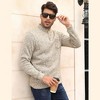 WhizMax Men's Casual Henley Pullover Sweater Slim Fit Knitted Thermal Fleece Polo Sweatshirt - 4 of 4