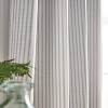 95"x50" Martha Stewart 2pk Ticking Striped 95" Back Tab Black Lined Blackout Curtain Panel Gray - 4 of 4