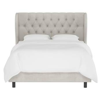 Skyline Furniture Tufted Velvet Upholstered Wingback Bed