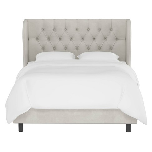 Light gray on sale upholstered bed