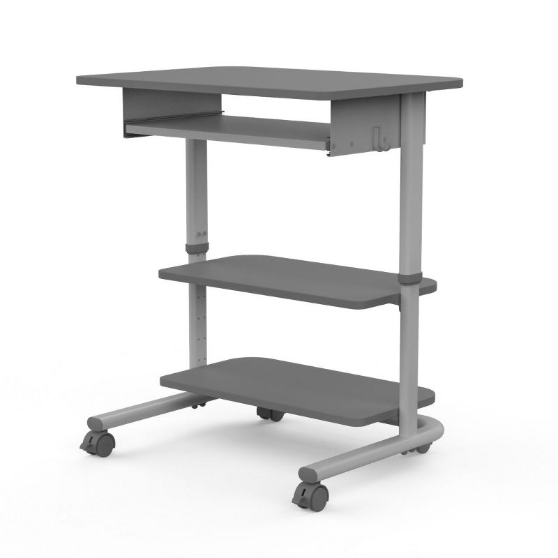 Stand Up Desk Store Adjustable Height Mobile Workstation with Retractable Keyboard Tray (29” Wide), 4 of 5